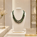 Collier Double Rang Rubis Zoïsite 10 mm & 4 mm – Bijou d’Exception en Plaqué Or