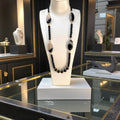 Collier sautoir obsidienne et agate 2283