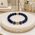 Bracelet Lapis-Lazuli Homme & Femme – Émail Cloisonné & Plaqué Or