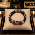 Bracelet Améthyste Naturelle 17 cm Perles 6 mm & Ovales, Plaqué Or | Bijou Artisanat Français
