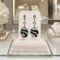Boucles d’Oreilles de Luxe en Nacre & Argent Rhodié – Création Artisanale Française