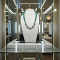 Collier turquoise, plaqué or 2248