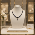 Collier Cœur en Lapis-Lazuli Naturel & Plaqué Or 18K – Élégance Précieuse