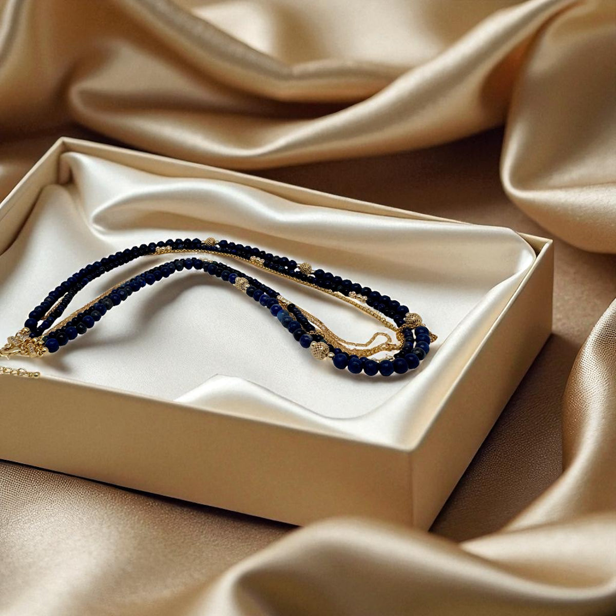 Collier sautoir lapis-lazuli 2219