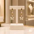 Boucles d’Oreilles Précieuses Papillon en Pierre de Lune et Vermeil Plaqué Or
