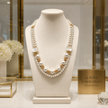 Collier Signature Luxe Double Rang – Perles de Coquillage, Nacre & Plaqué-Or 18 Carats
