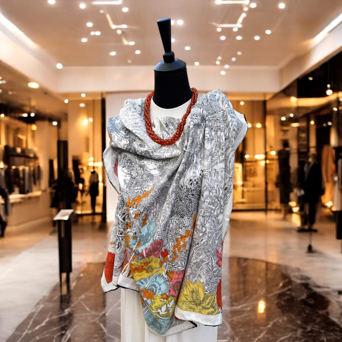 Foulard en soie et cachemire 4083