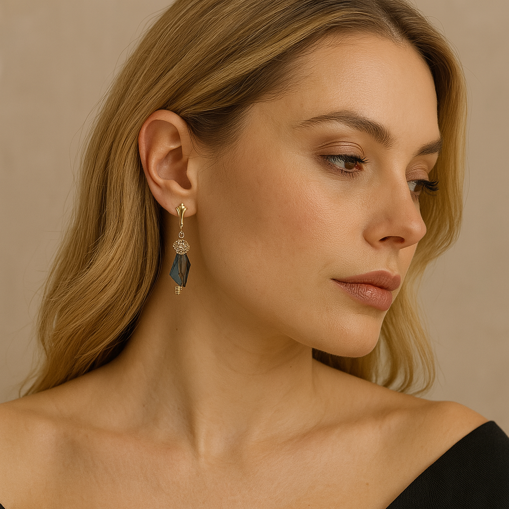 Boucles d’oreilles cristal et plaqué or 3107