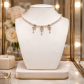 Collier perles de coquillages fleurs en cristal 2417