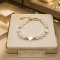 Bracelet Femme Perles de Coquillage et Nacre Plaqué Or – Création Artisanale ✨