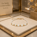 Bracelet Nacre Luxe – Perles de Coquillage, Nacre Naturelle & Plaqué Or
