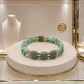 Bracelet Larimar Double Rang Unisexe – Pierres Naturelles & Or | Bijou de Créateur