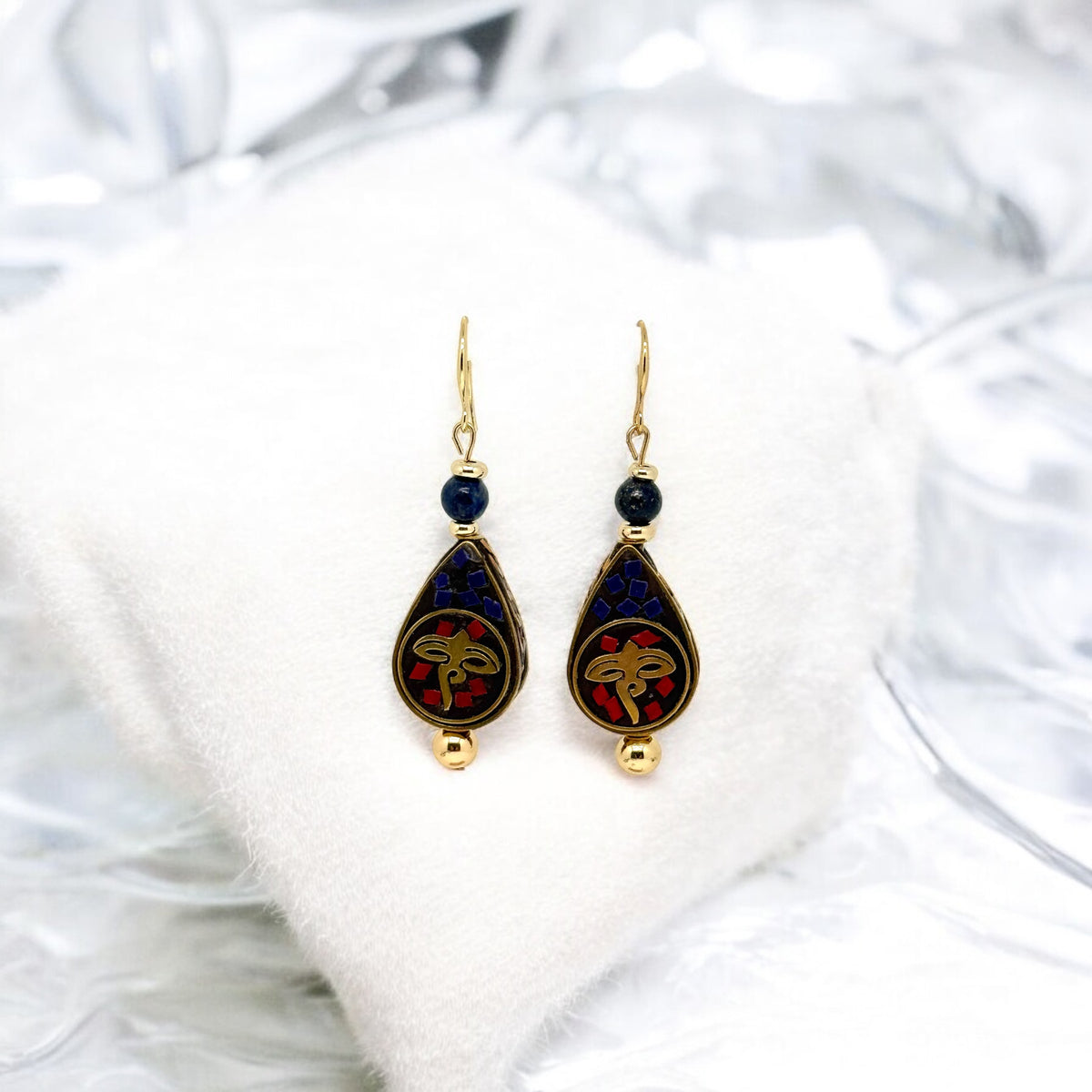 Boucles d’oreilles émaux plaqué or 18K 3104