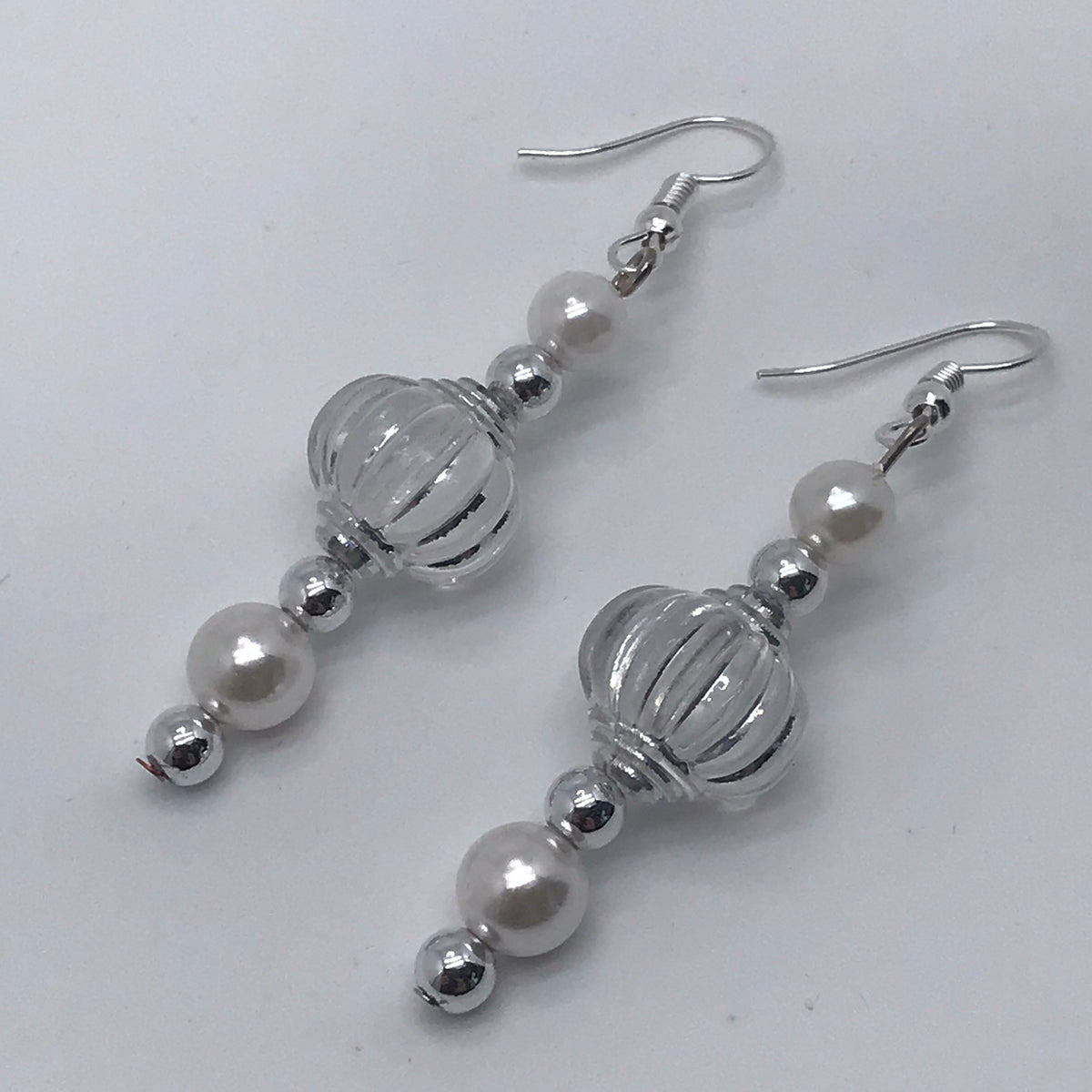 Boucles d'oreilles en perles et argent 3032