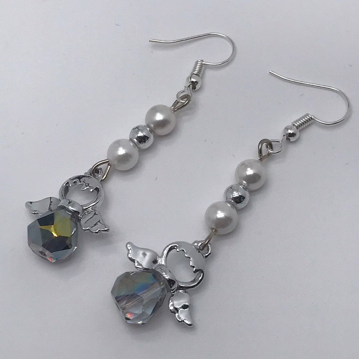 Boucles d'oreilles perles et cristal "ange" 3030