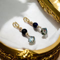 Boucles d'oreilles lapis-lazuli et cristal 3053
