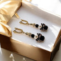Boucles d'oreilles cristal noir et plaqué or 18K 3085