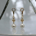 Boucles d'oreilles perles et argent plaqué-or 18K 3078