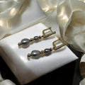 Boucles d'oreilles en perles grises 3094