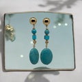 Clips d'oreilles cristal et turquoise 3074