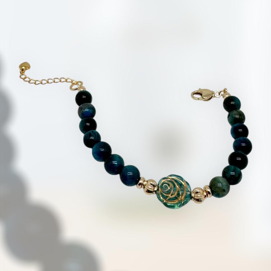 Bracelet en pierre de chrysocolle naturelle 1147