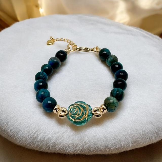 Bracelet en pierre de chrysocolle naturelle 1147