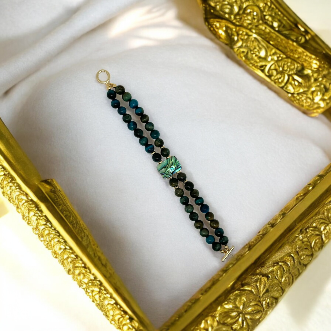 Bracelet double rang en chrysocolle 1124