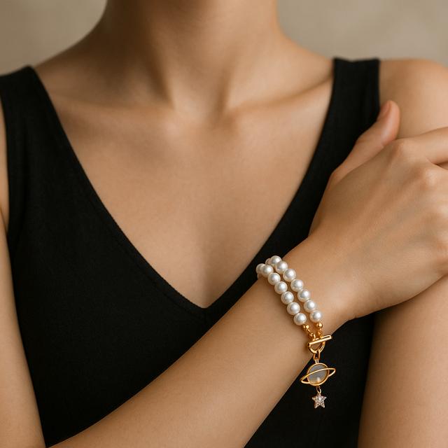 Bracelet double rangs en perles 1190