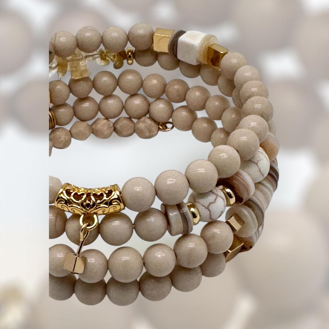 Bracelet égyptien en jaspe et citrine 1158