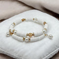 Bracelet en perles et elastomère blanc 1106