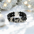 Bracelet double rangs en obsidienne naturelle 1138