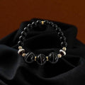 Bracelet en obsidienne et agate 1192