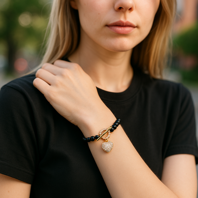 Bracelet perles baroques bleues nuit 1181
