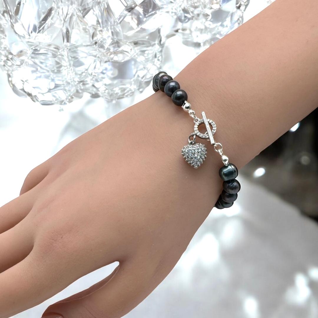 Bracelet perles d'eau douce noires 1115 bis