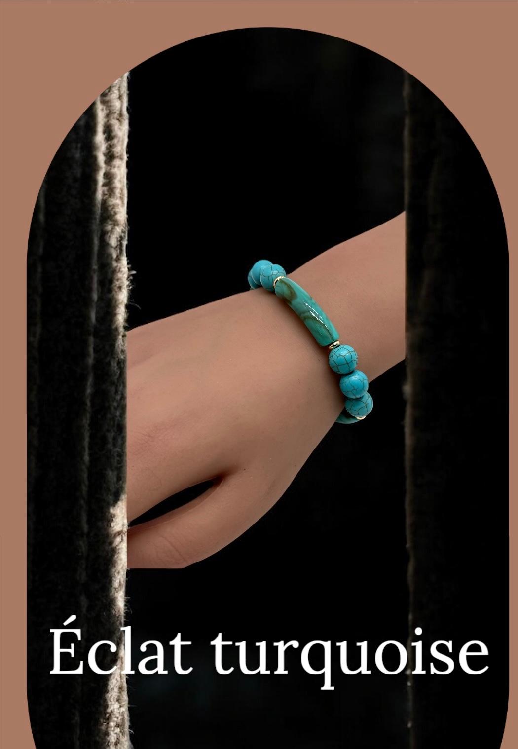 Bracelet howlite turquoise et bakélite 1166