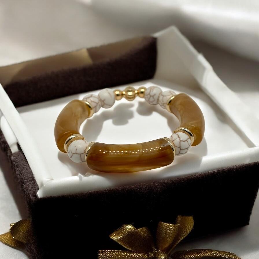 Bracelet howlite et bakélite 1169