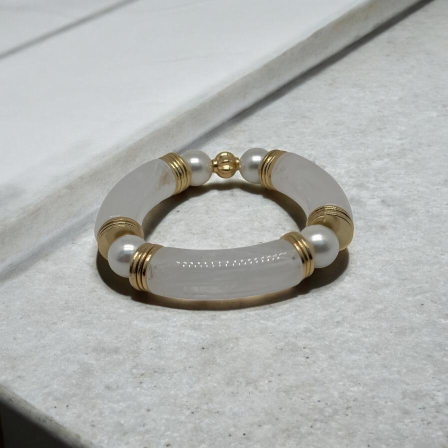 Bracelet perle naturelle et bakélite 1164