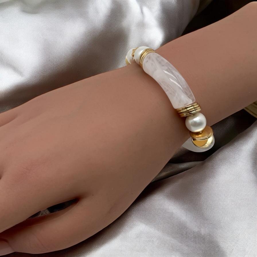 Bracelet perle naturelle et bakélite 1164