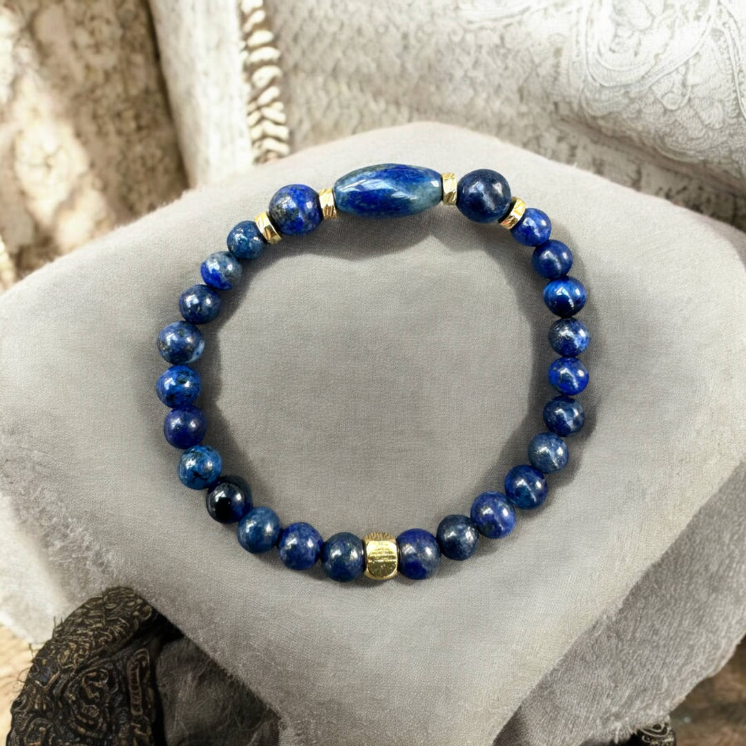 Bracelet eperles de sodalite naturelles 1123