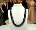 Collier double rangs en perles noires d'eau douce 2162