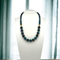 Collier en oeil de tigre bleu-vert 2128