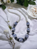Collier en perles de culture et porcelaine 2120