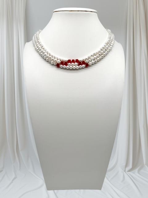 Collier triple rangs en perles de culture 6 mm 2176