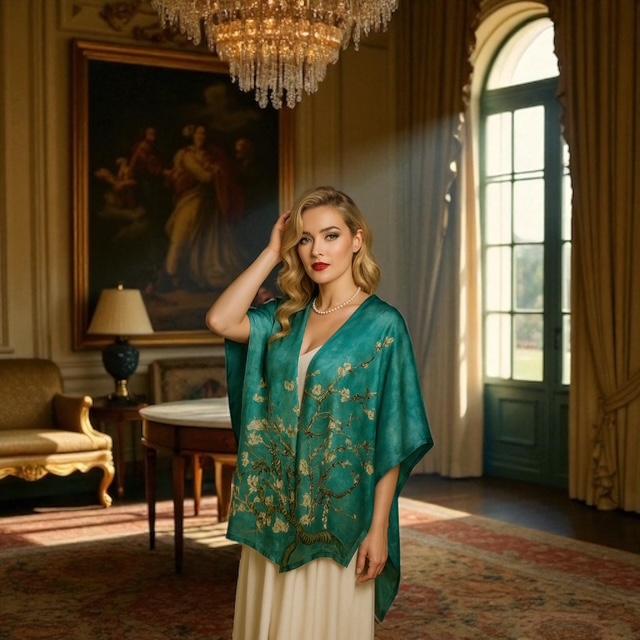 Foulard, étole en soie naturelle 4081