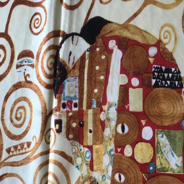 Foulard écharpe en soie naturelle motif "Klimt" 4018