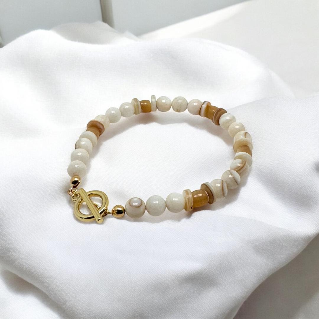 Bracelet en agate et nacre 1118