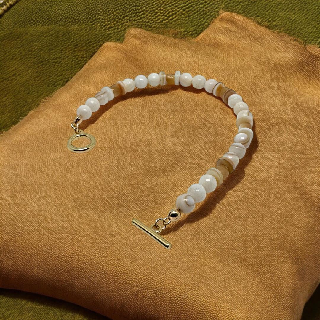 Bracelet en agate et nacre 1118