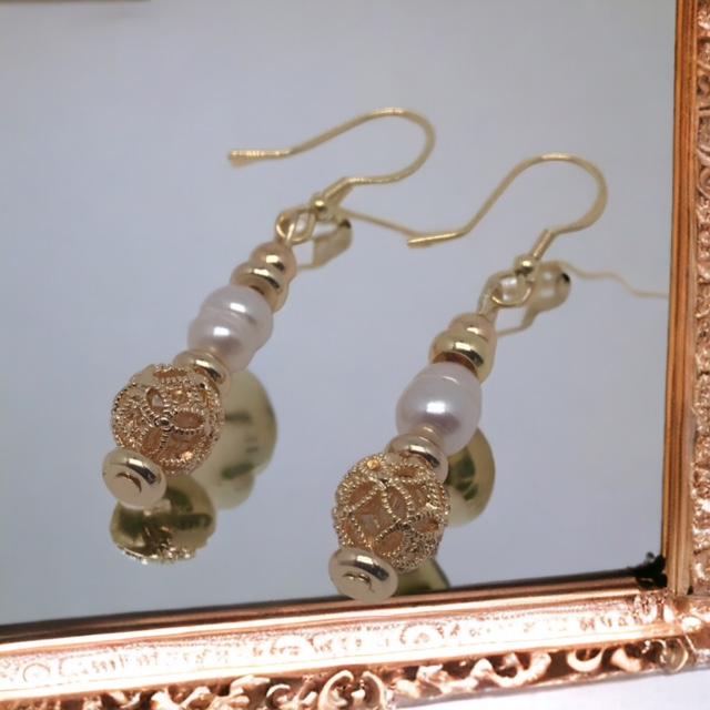 Boucles d'oreilles en perles baroques d'eau douce 3039